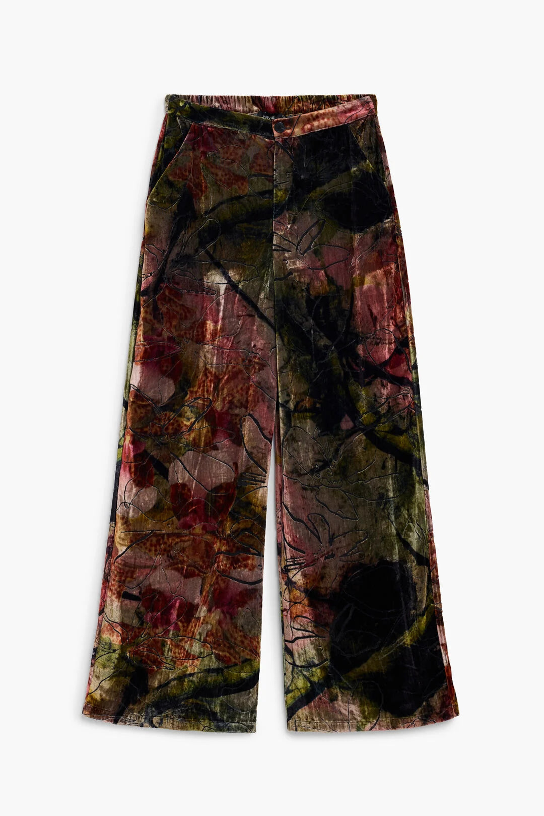 Desigual X Lacroix Floral Velvet Trousers