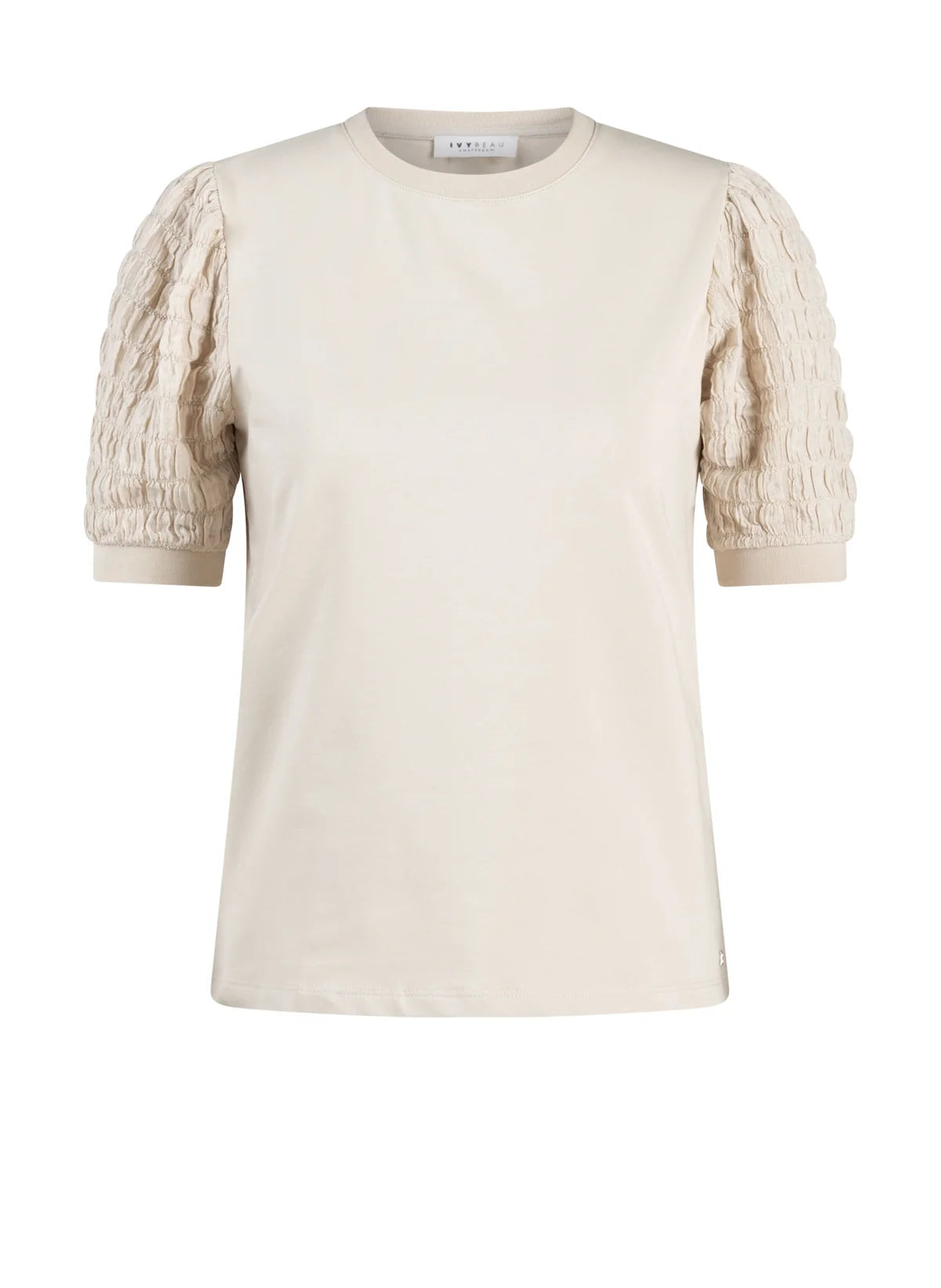 Ivy Beau Dana Scrunch Sleeve Cotton T'shirt