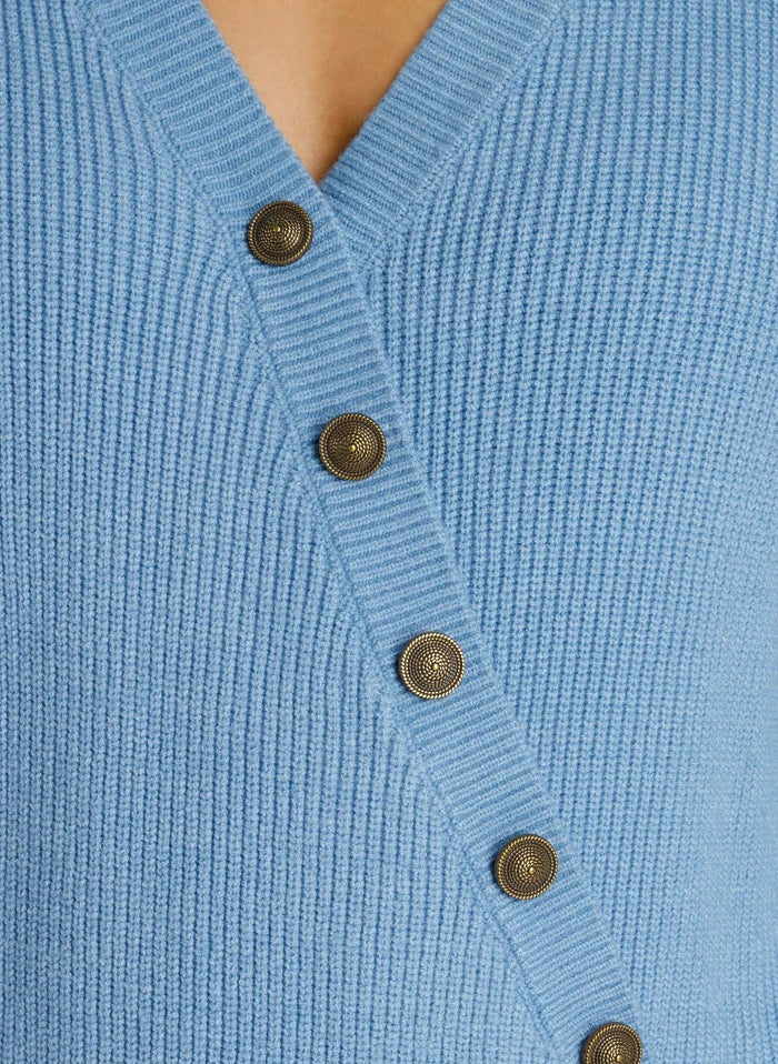 Ivy Beau Hester Asymmetric Sky Blue Cardigan