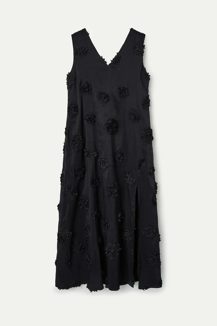Compania Fantastică Black-on-Black Floral Dress