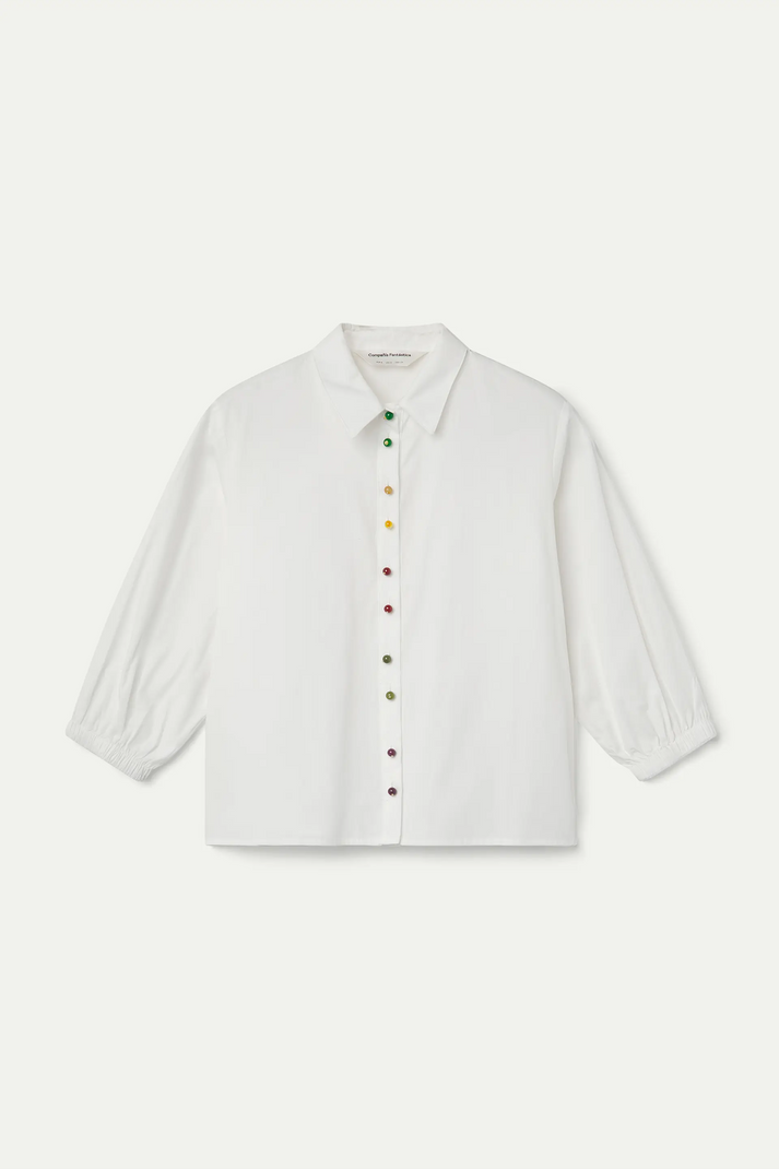 Compania Fantastică White Shirt with 'Jewel' Buttons