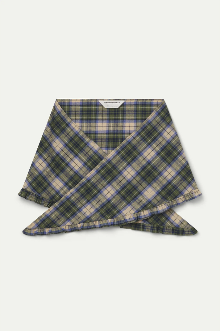Green & Blue Check Plaid Scarf