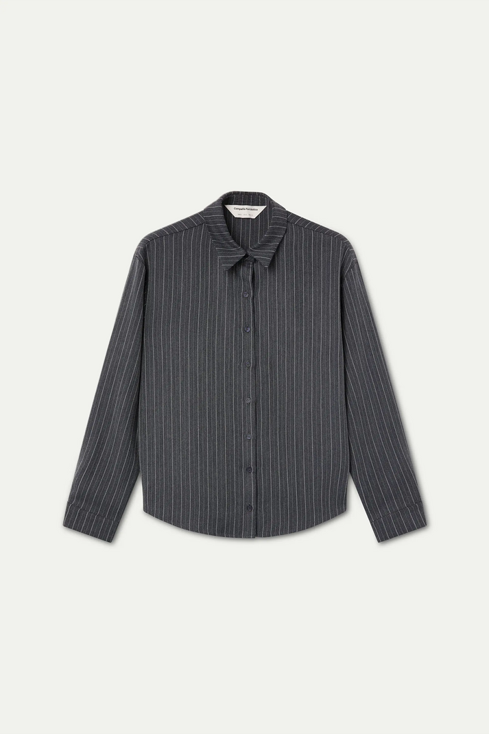 Compania Fantastică Grey Pinstripe Shirt