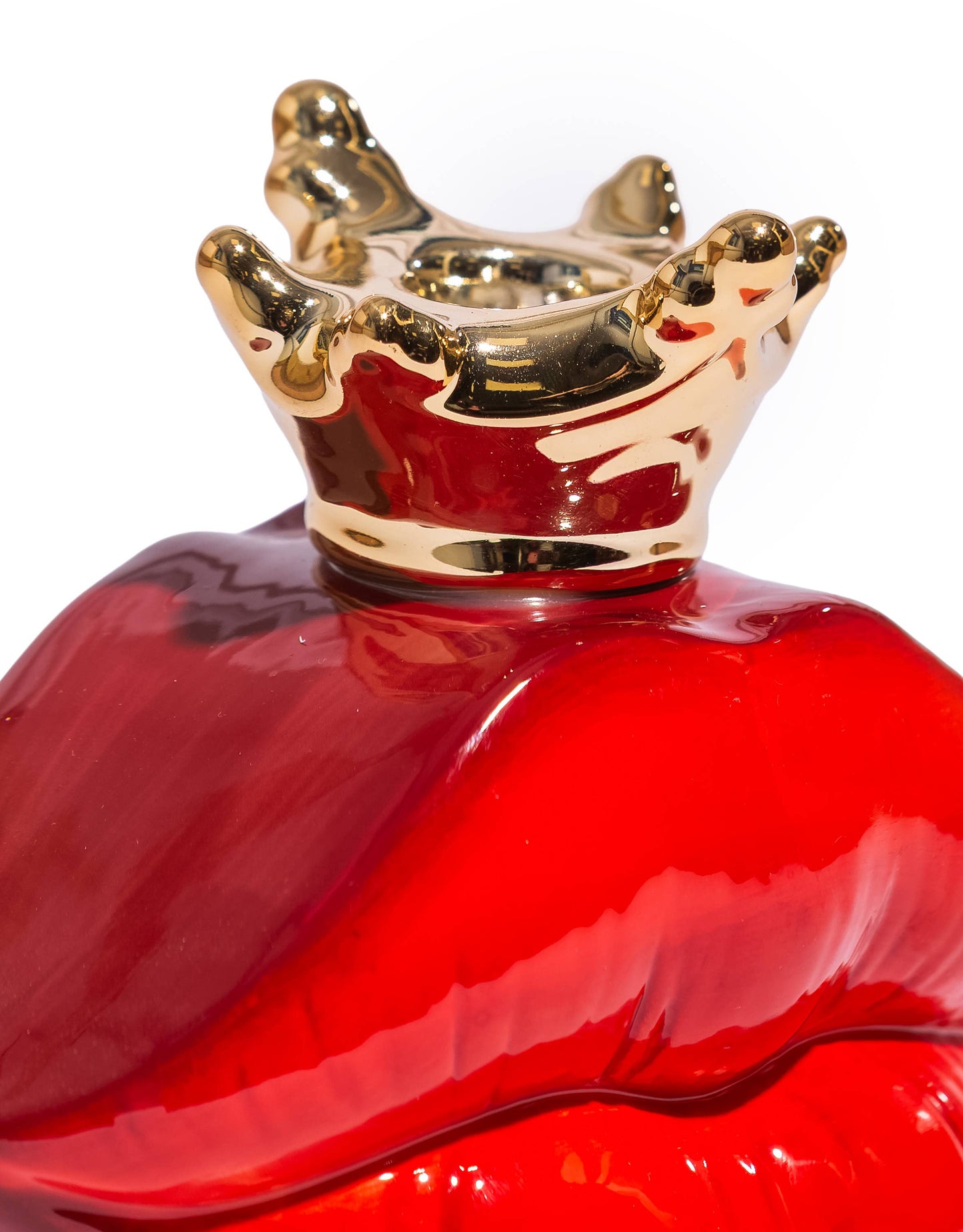 'Queen Of Lips' Red Ceramic Candle Holder