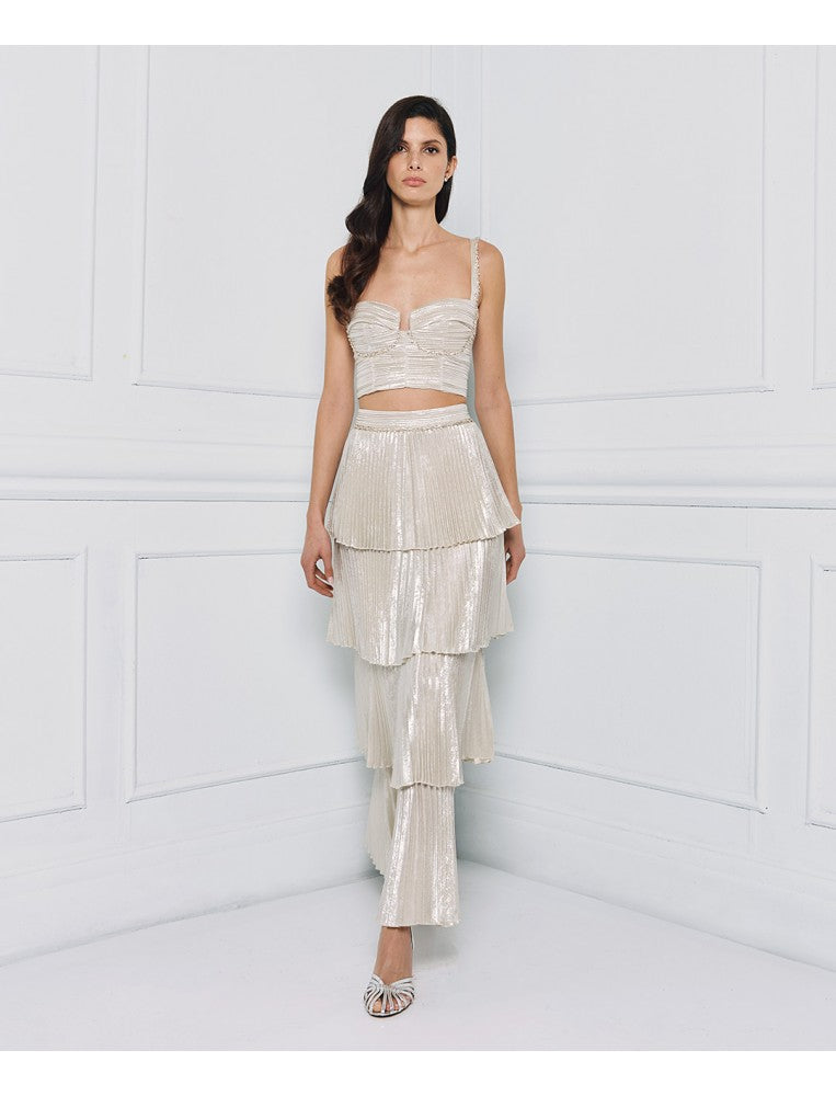 Access Fashion Silver Tiered Skirt