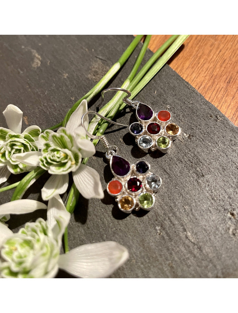 Chakra Stones Circle Earrings
