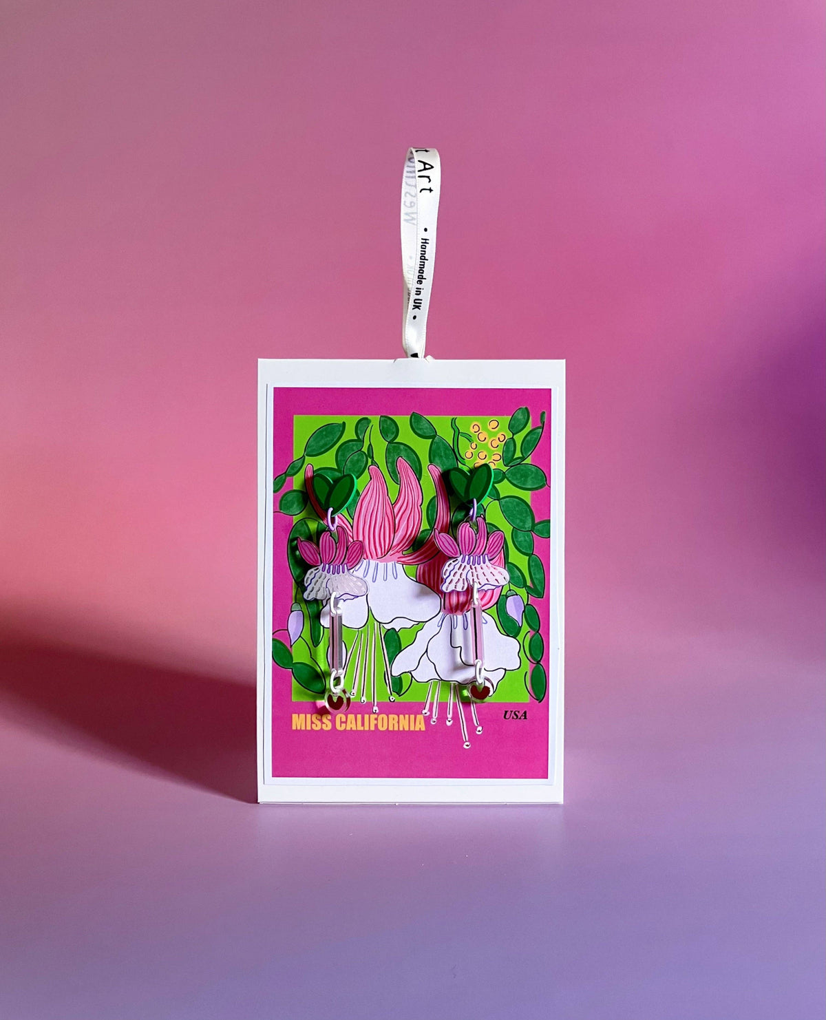 Botanical Wearable Earrings: Miss California/American Fuchsia
