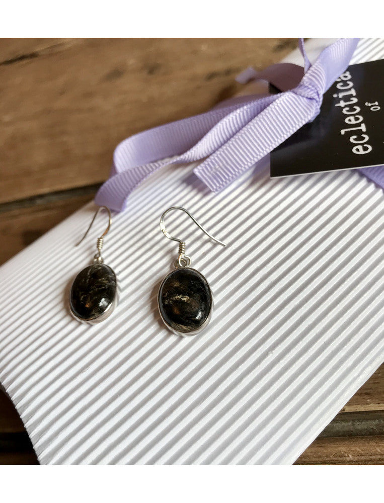 Black Golden Seraphinite Earrings