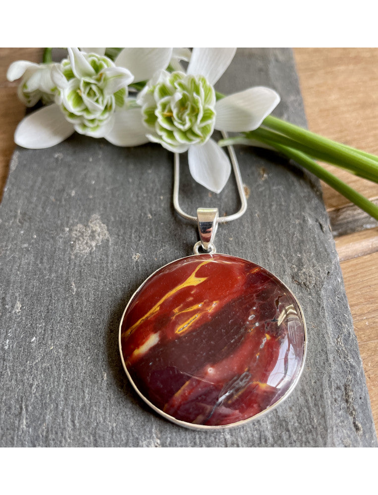 Mookaite Round Pendant Necklace