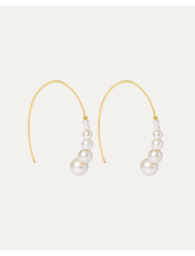 Ottoman Hands Lenora Twist-Thru Pearl Hoop Earrings