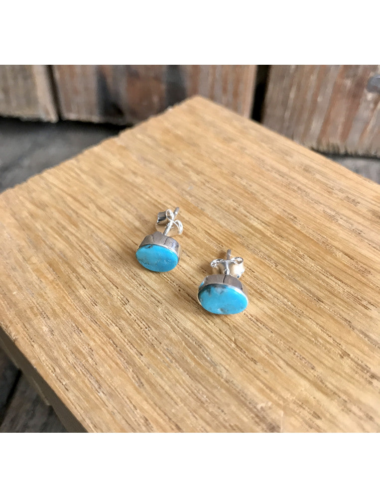 Oval Turquoise Studs