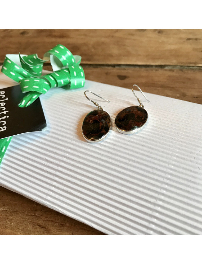 Pietersite Oval Earrings
