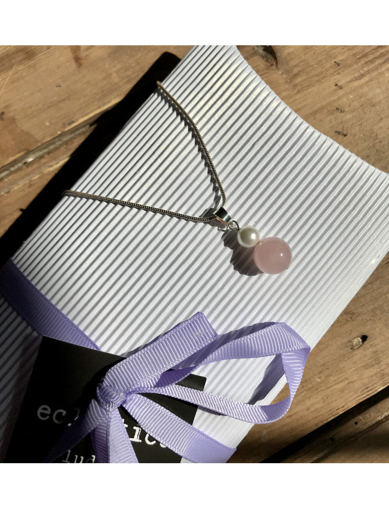 Rose Quartz and Pearl Necklace