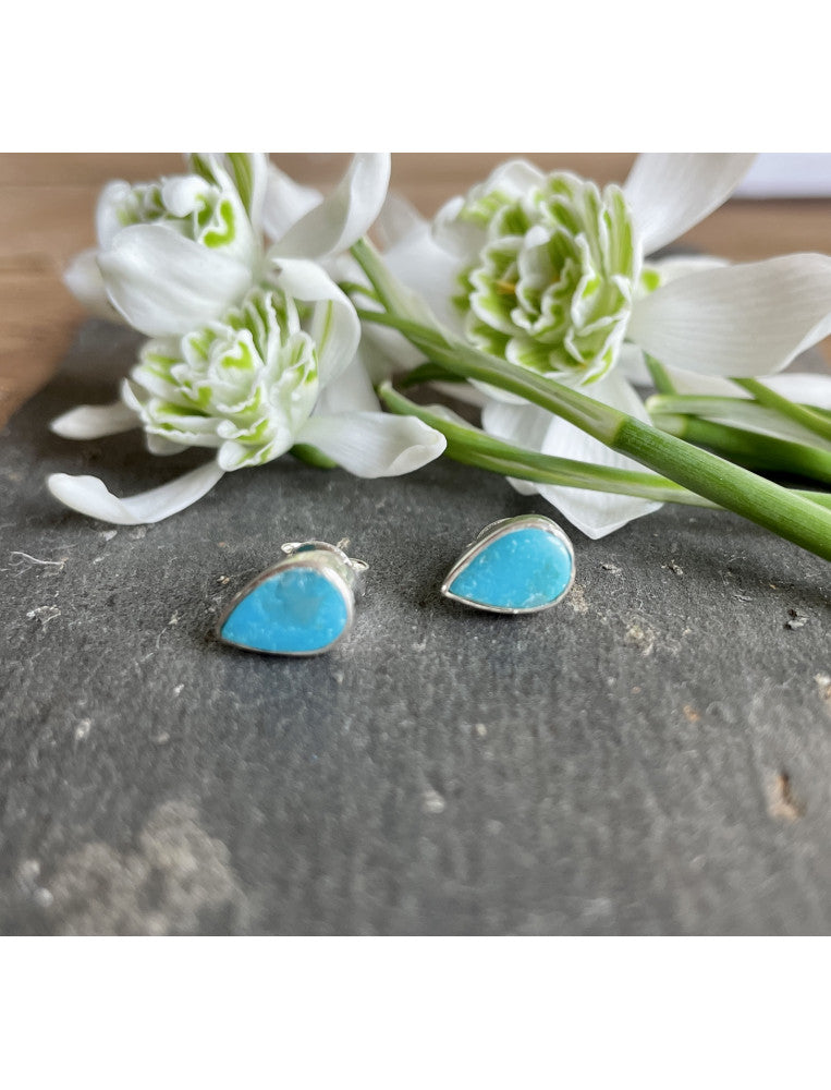 Turquoise Teardrop Studs