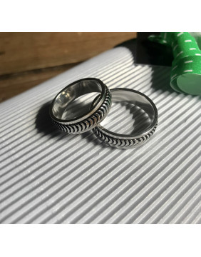 Chevron Band Silver Ring