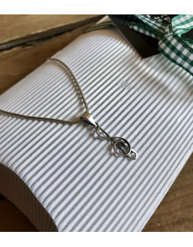 Treble Clef Silver Necklace