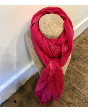 Hot Pink Pashmina with Sparkly Trim