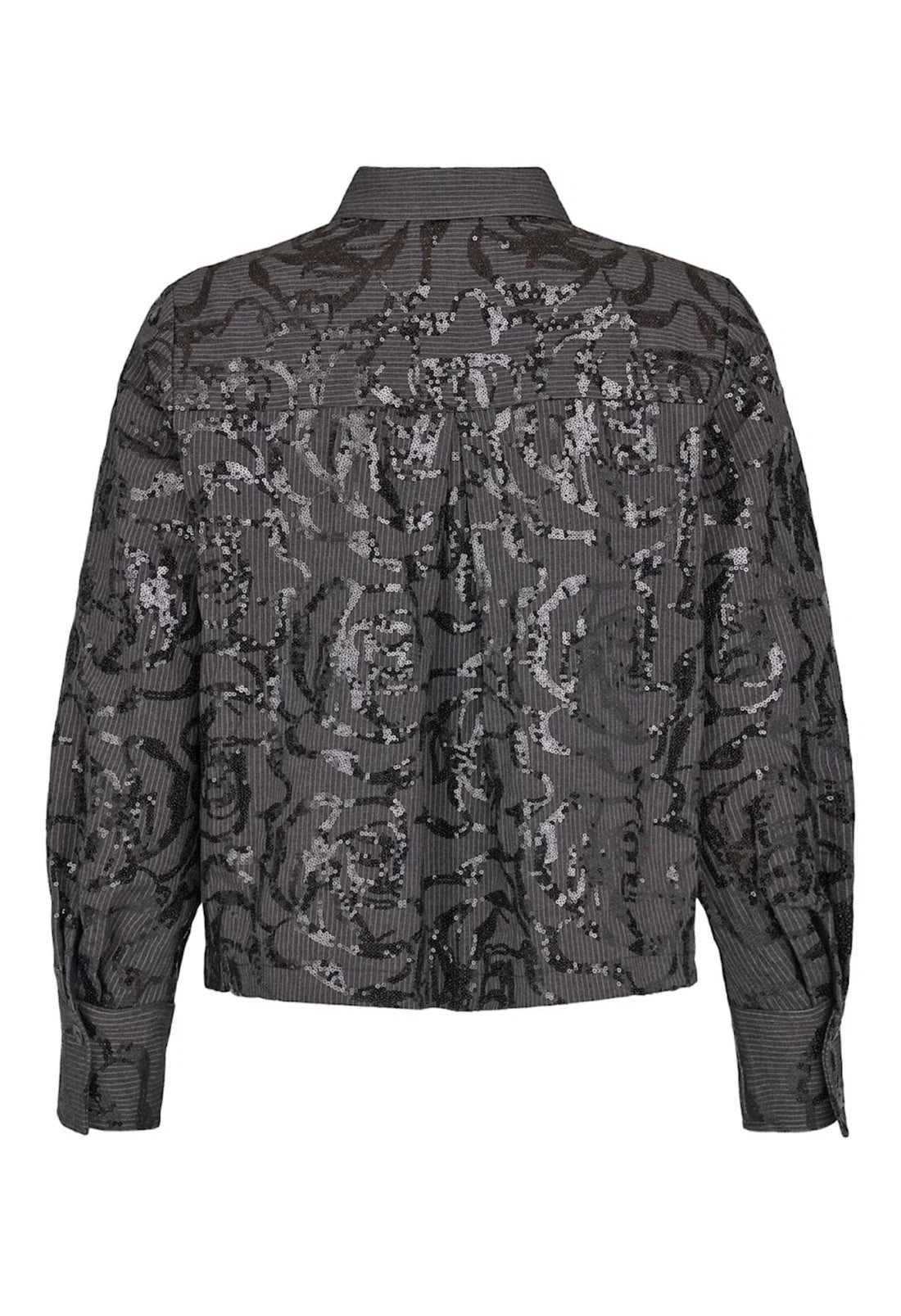 Noen Grey Pinstripe Jacket/Shirt with Sparkle Detail