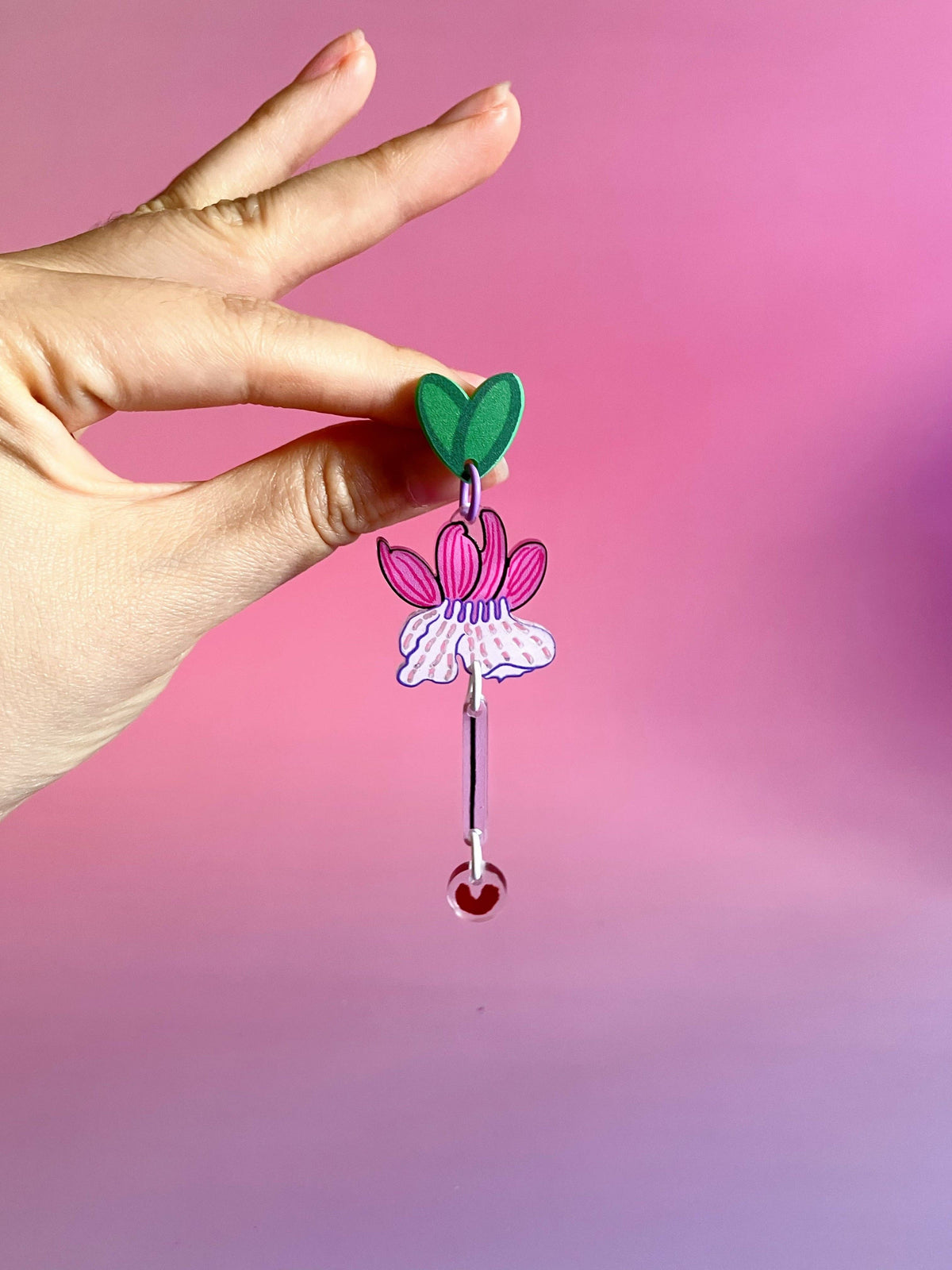 Botanical Wearable Earrings: Miss California/American Fuchsia