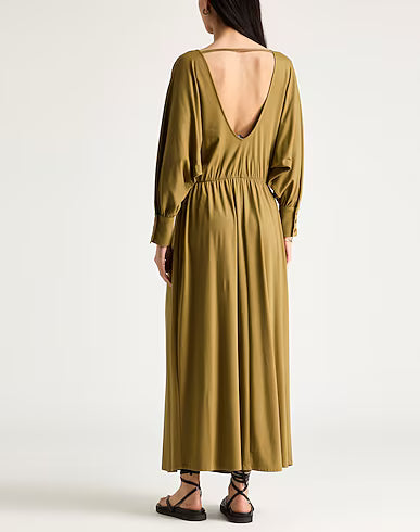Access Olive Green Jersey Maxi Dress With Open Back