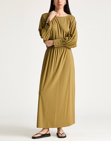Access Olive Green Jersey Maxi Dress With Open Back