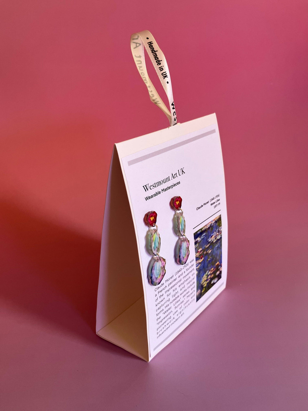 Wearable Masterpiece Earrings: Claude Monet Water Lillies