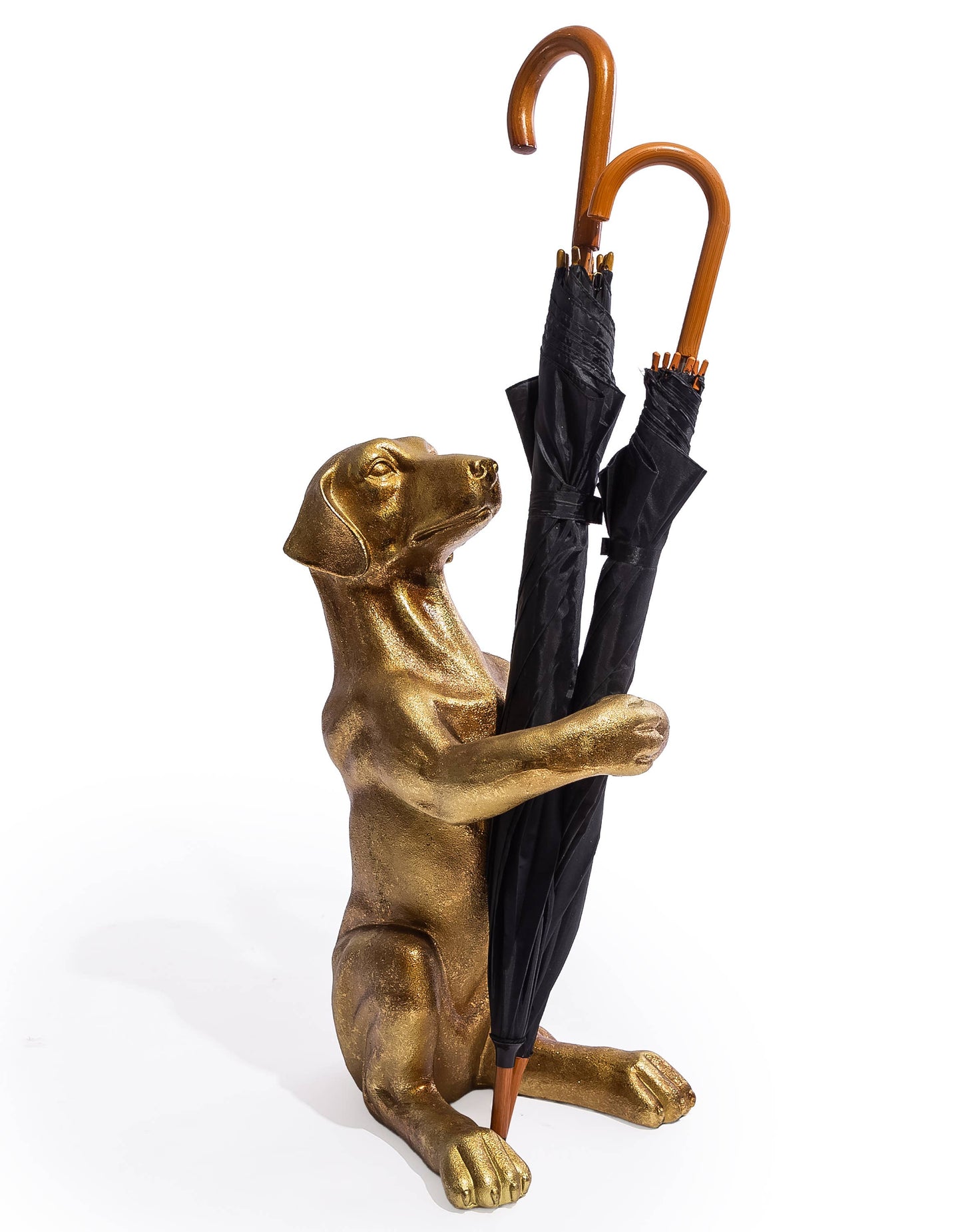 "Helpful Hound" Umbrella Stand in Antique Gold