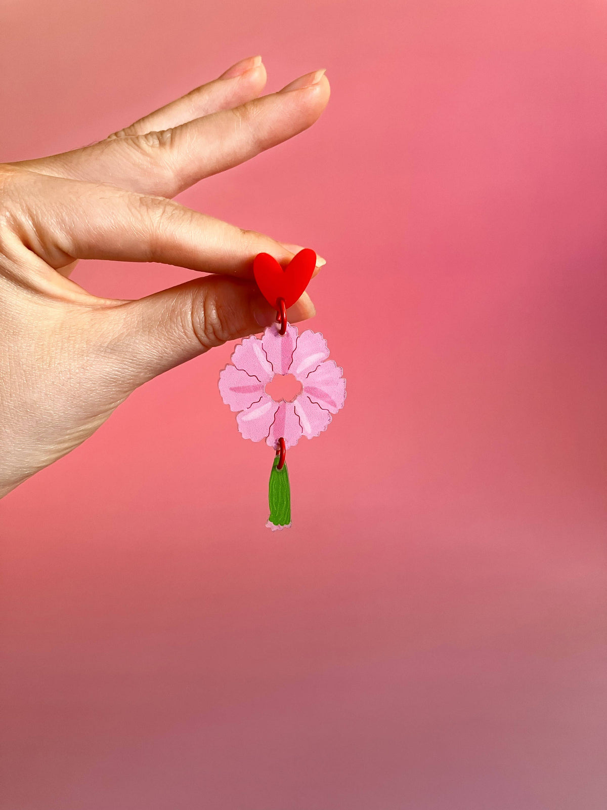 Botanical Wearable Earrings: Carnation