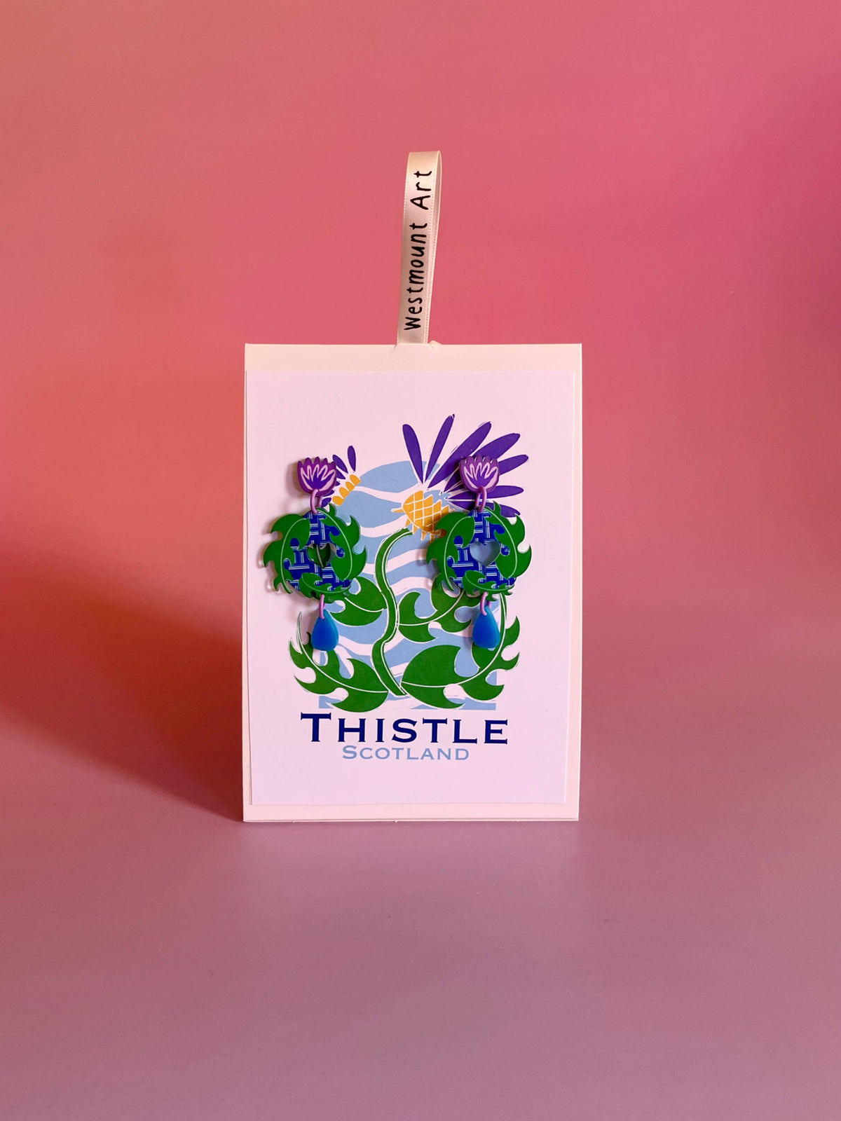 Botanical wearables Earrings: Scottish Thistle