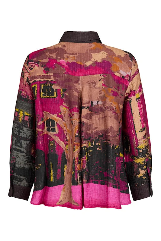 Noen Magenta Landscape Blouse