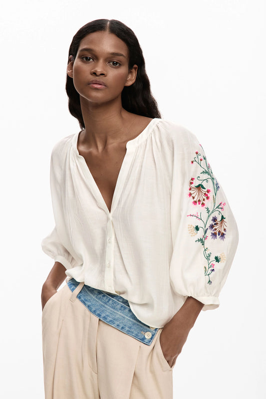 Desigual Floral Embroidered Blouse