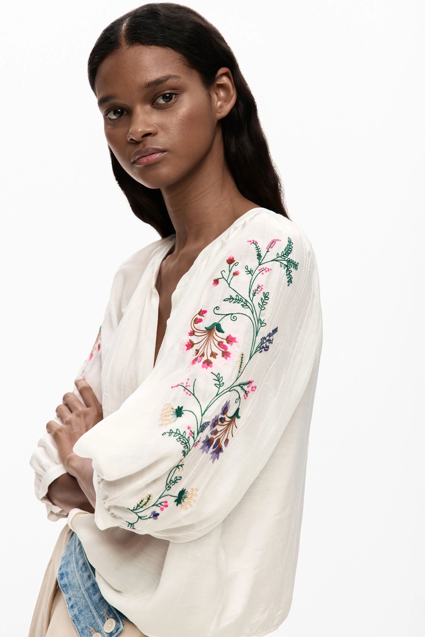 Desigual Floral Embroidered Blouse