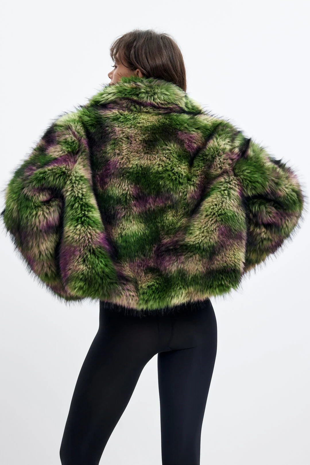 Desigual X Lacroix Green Faux Fur Jacket