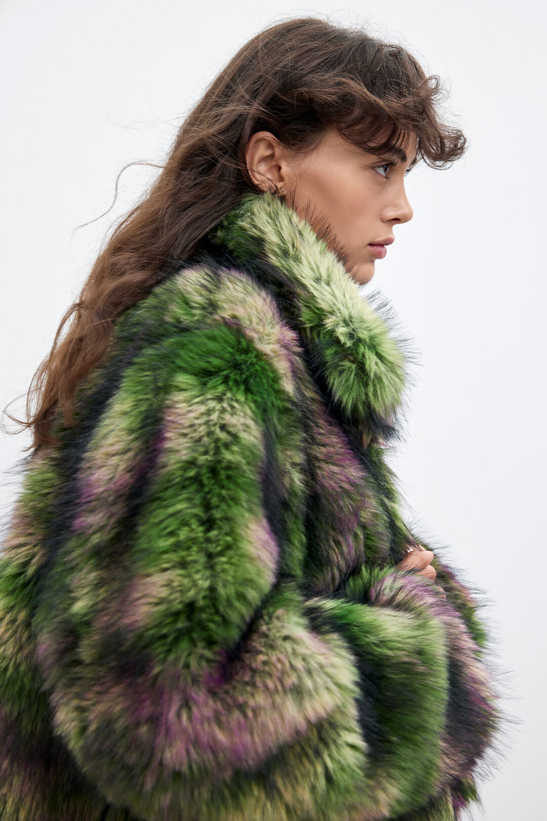 Desigual X Lacroix Green Faux Fur Jacket