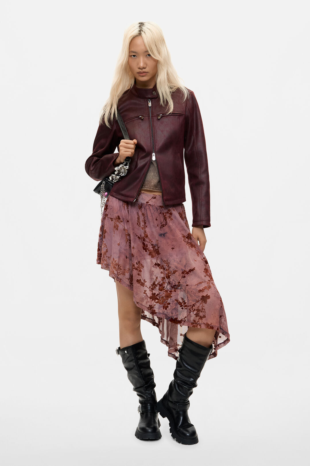 Desigual Burgundy Biker Jacket