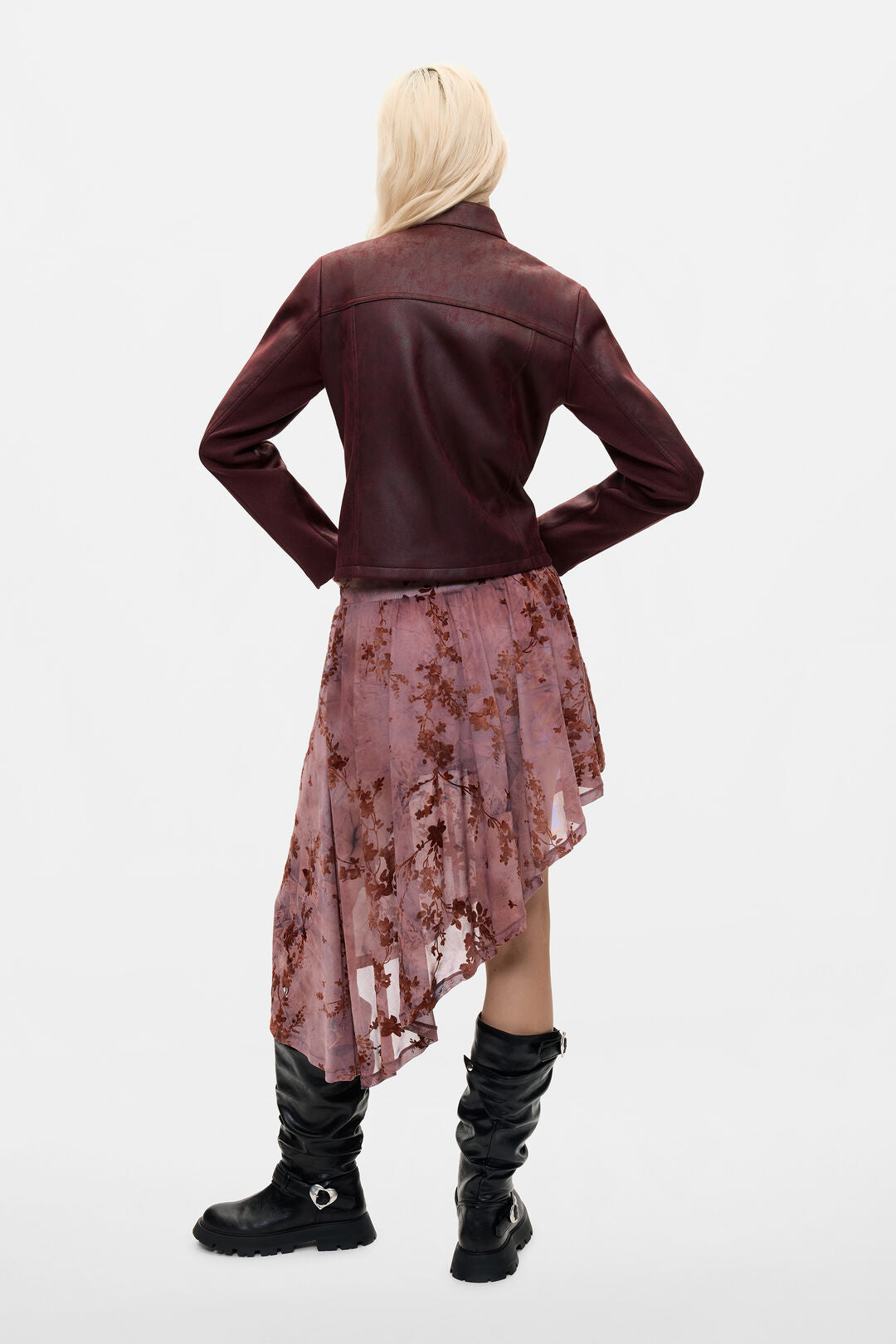Desigual Burgundy Biker Jacket