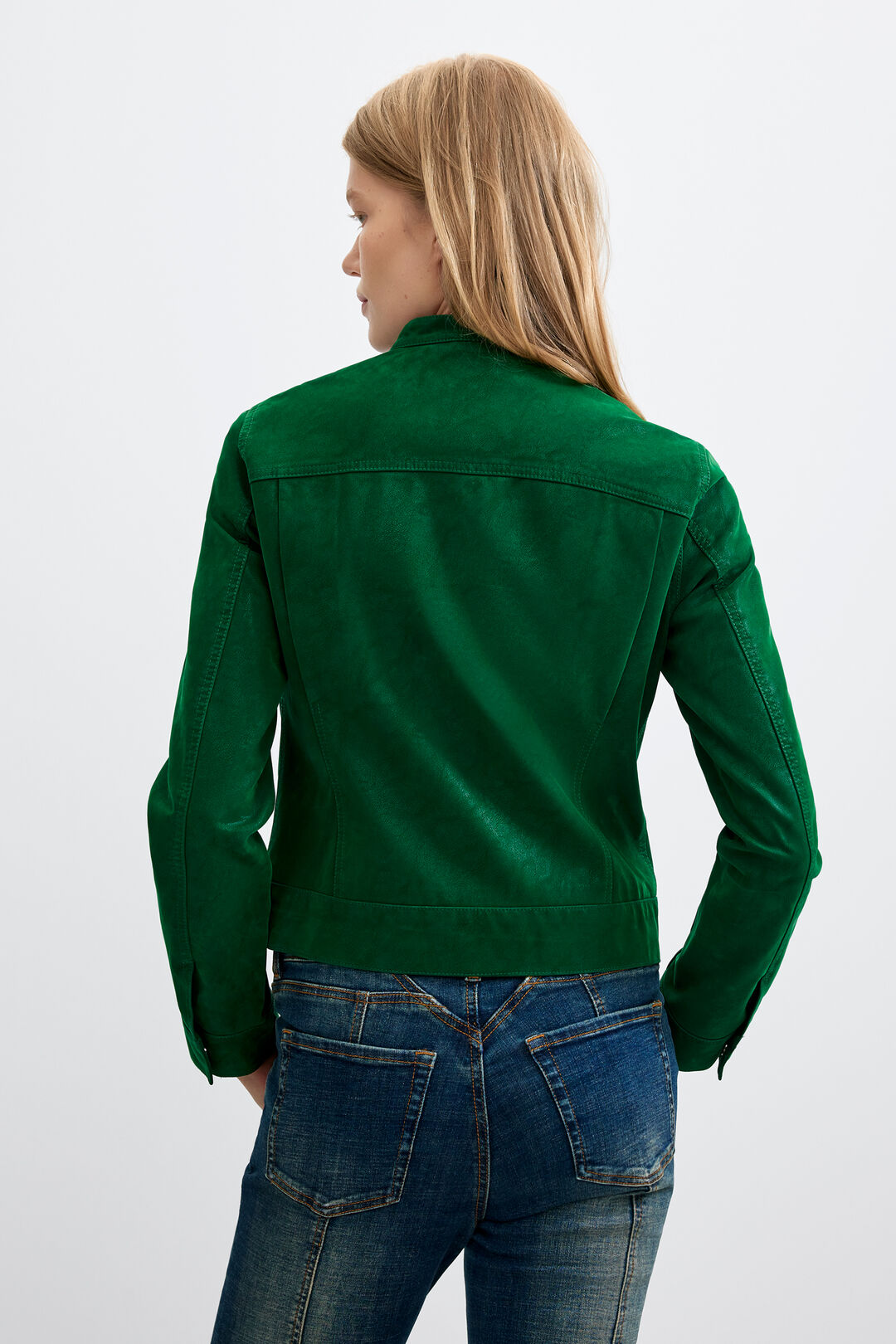Desigual Green Biker Jacket