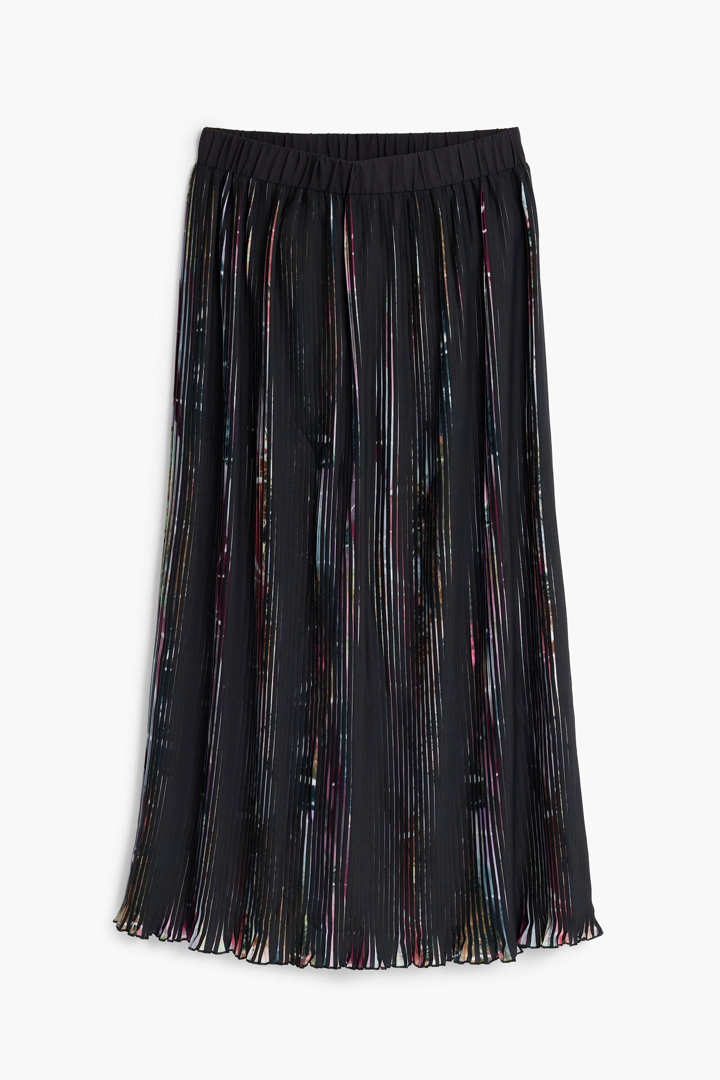 Desigual Pleated Black/Floral Midi Skirt
