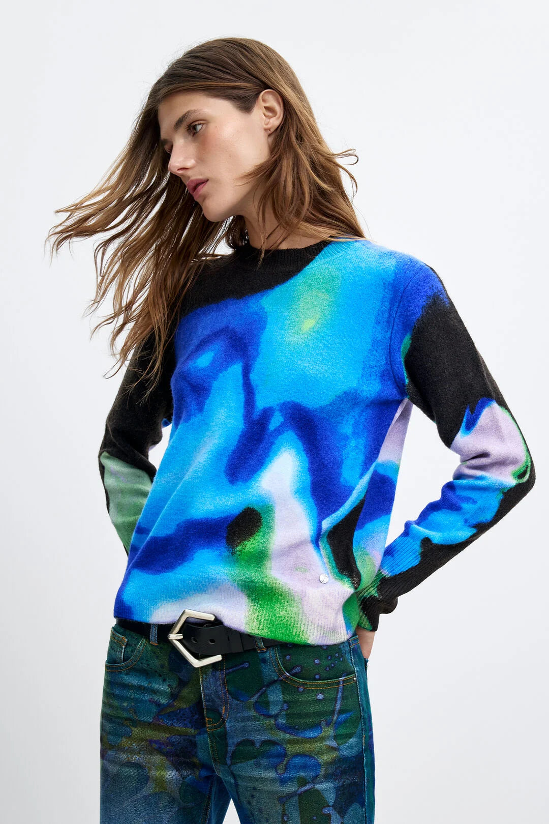 Desigual X Lacroix Blue Patterned Jumper