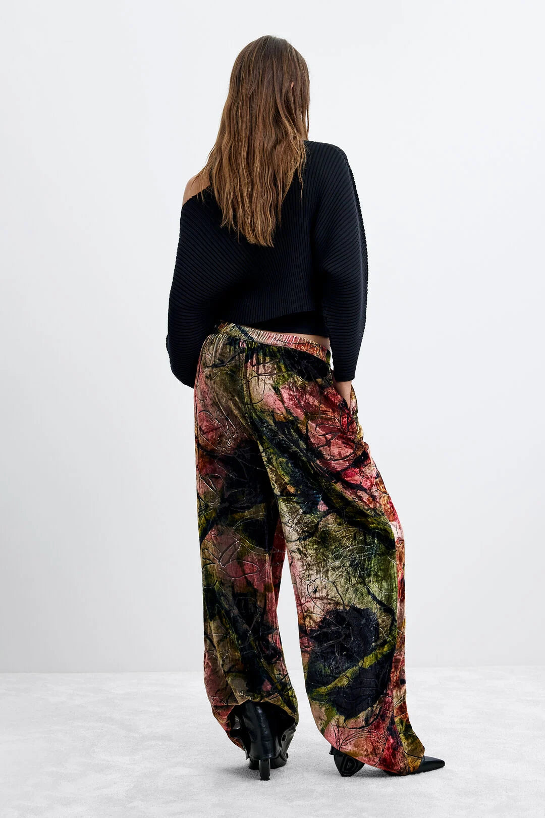 Desigual X Lacroix Floral Velvet Trousers
