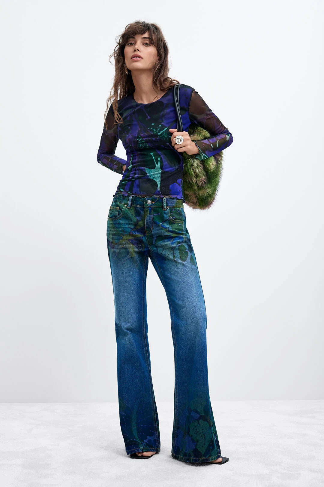 Desigual X Lacroix Abstract Leaf Print Tuille Top