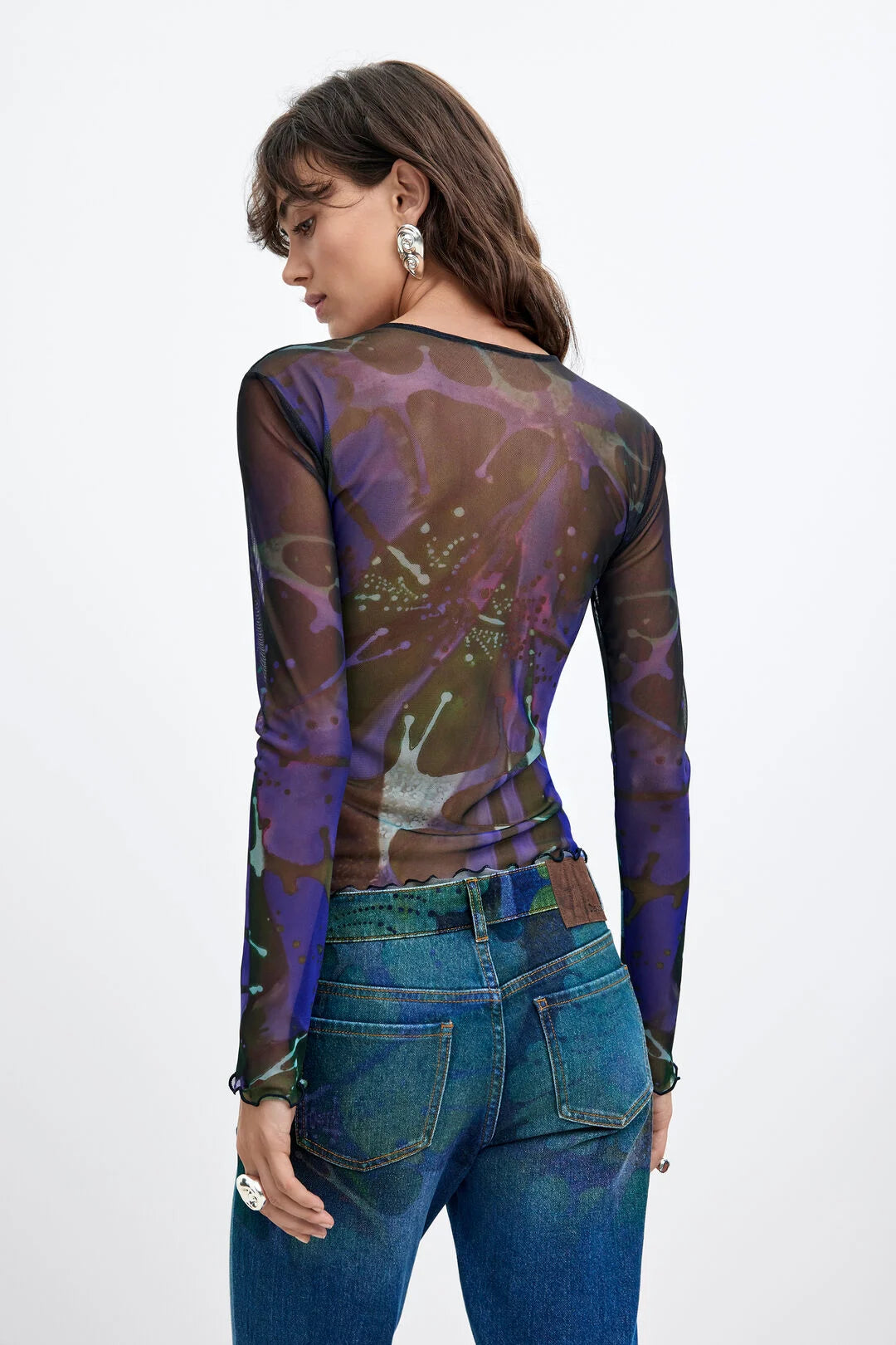 Desigual X Lacroix Abstract Leaf Print Tuille Top