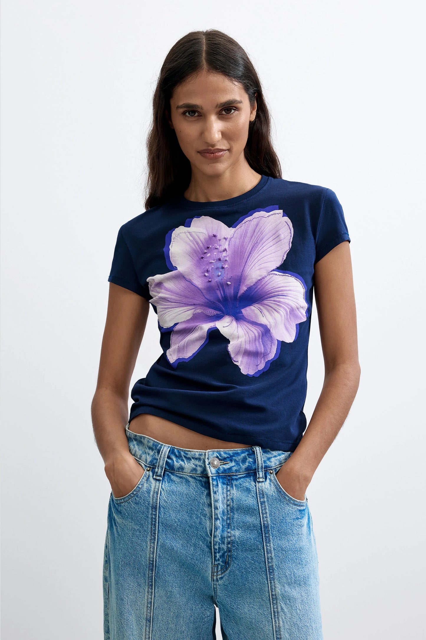 Desigual Navy Flower T'Shirt