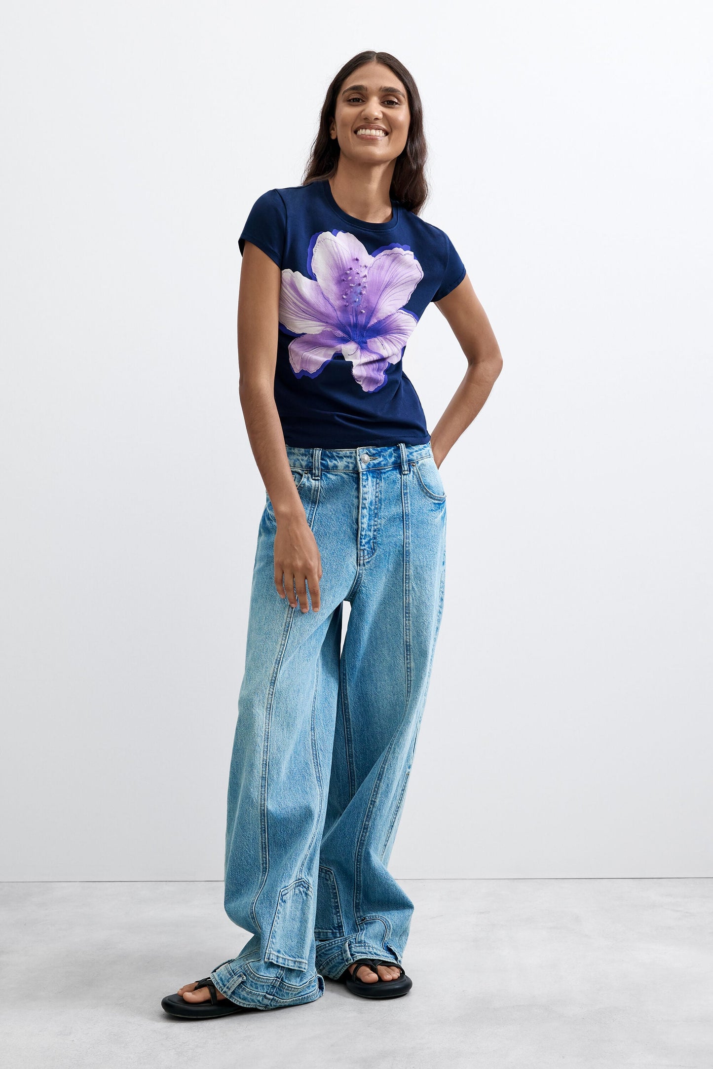 Desigual Navy Flower T'Shirt
