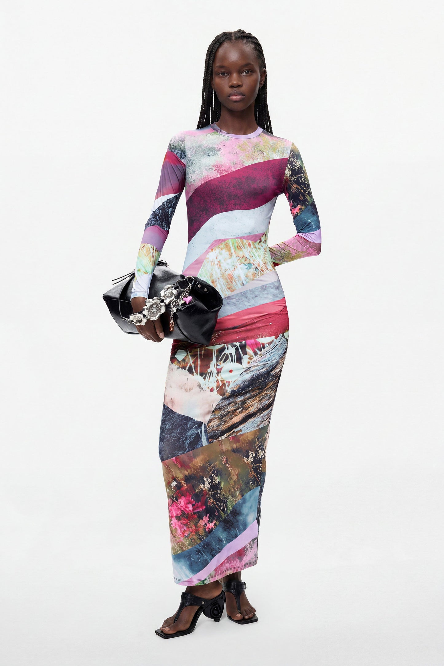 Desigual Long Sleeved Tutti Fruiti Print Dress