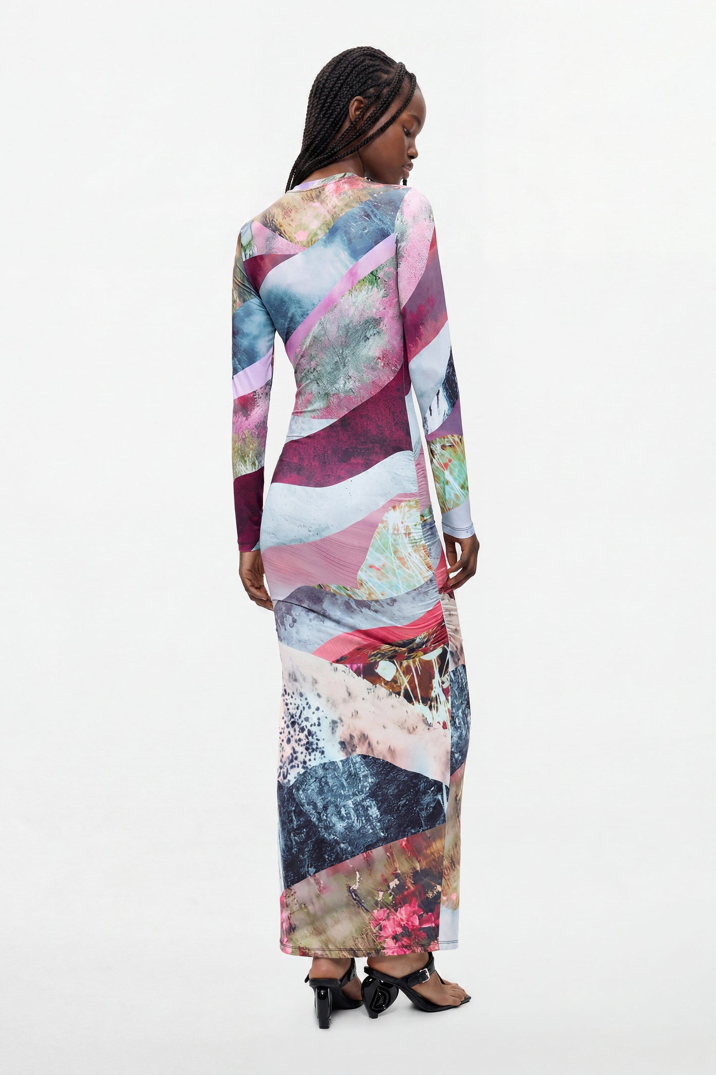 Desigual Long Sleeved Tutti Fruiti Print Dress