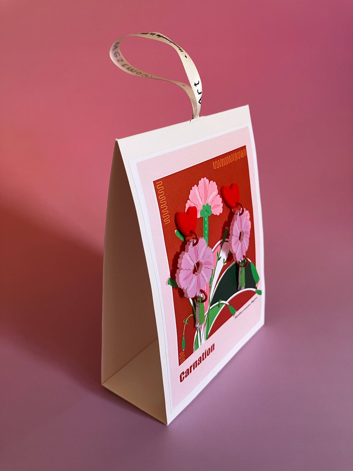 Botanical Wearable Earrings: Carnation