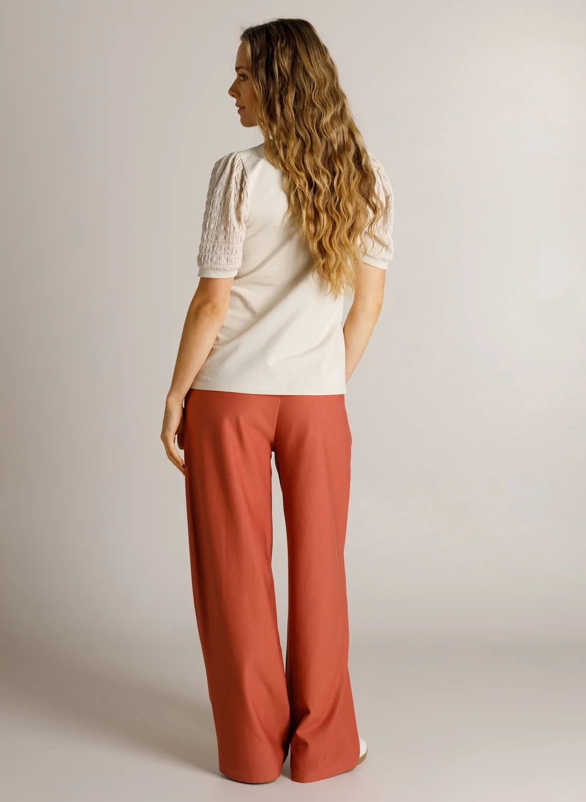 Ivy Beau Dana Scrunch Sleeve Cotton T'shirt