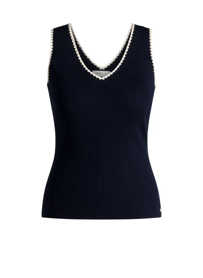 Ivy Beau Herena Navy Knit Vest