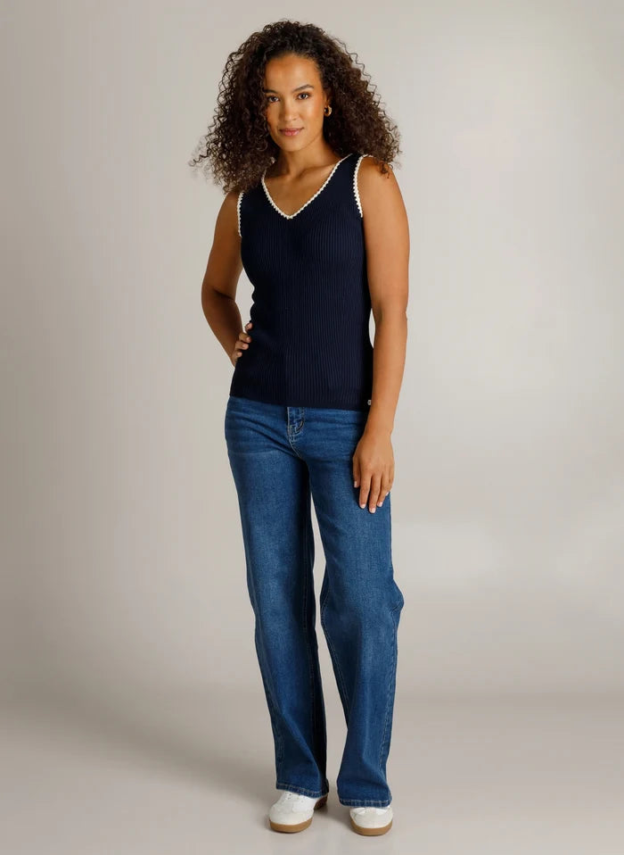 Ivy Beau Herena Navy Knit Vest